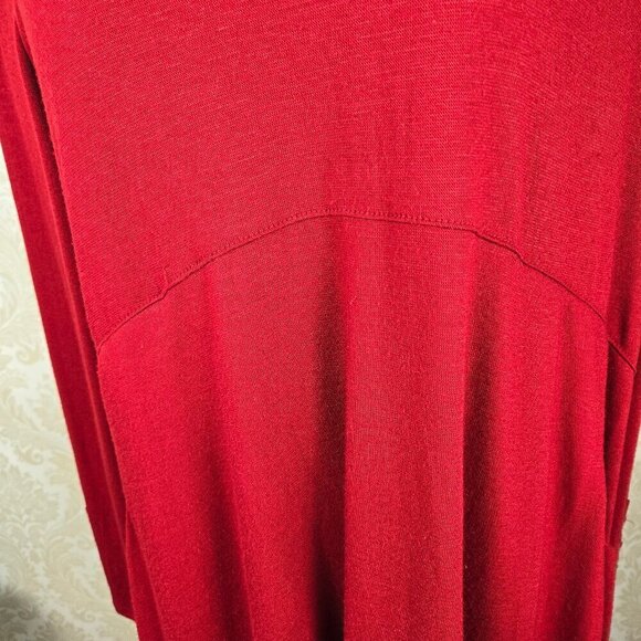 Chico’s Size 1 (US Med) Dark Red Swing Dress/Tunic Long Sleeve Pockets - Picture 3 of 14